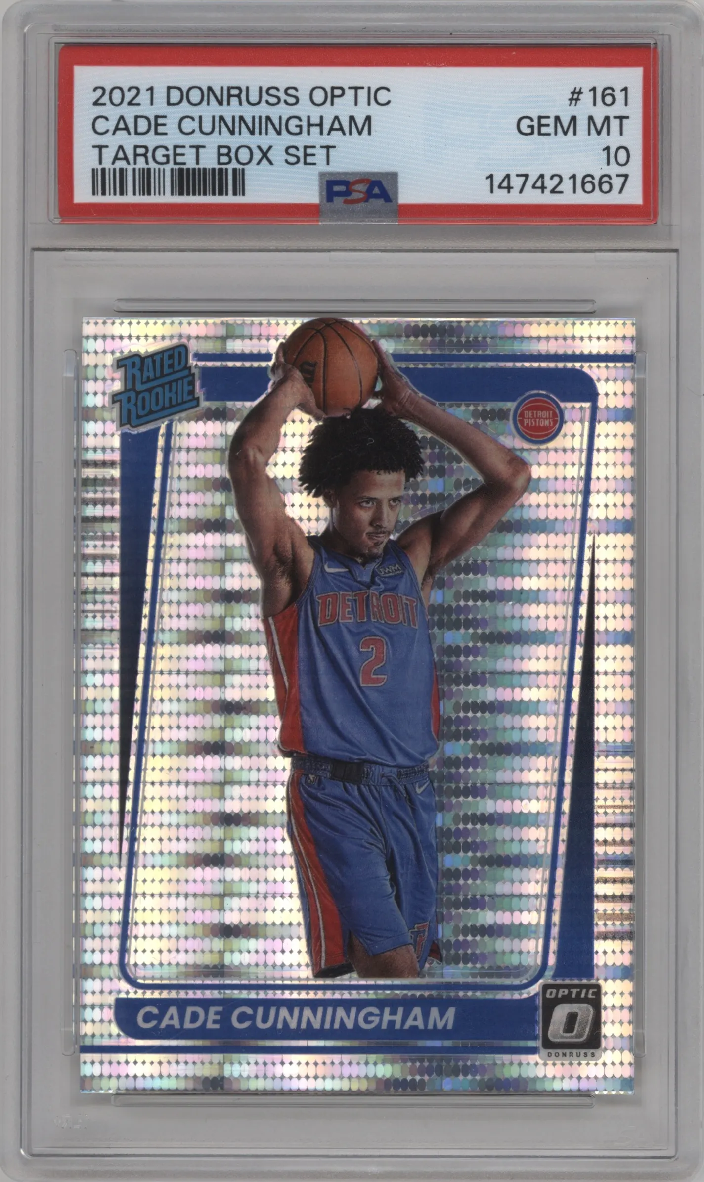 2021 Panini Donruss Optic Rated Rookie Cade Cunningham Target Box Set #161 PSA 10
