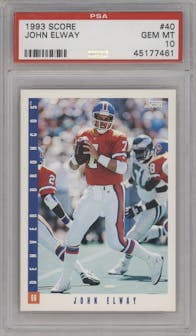 John Elway from the 1993 Score  set graded by PSA and given an overall grade of 10.