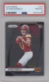Jayden Daniels from the 2024 Panini Prizm set graded by PSA and given an overall grade of 10.