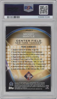 Mickey Mantle from the 2011 Topps set graded by PSA and given an overall grade of 10.