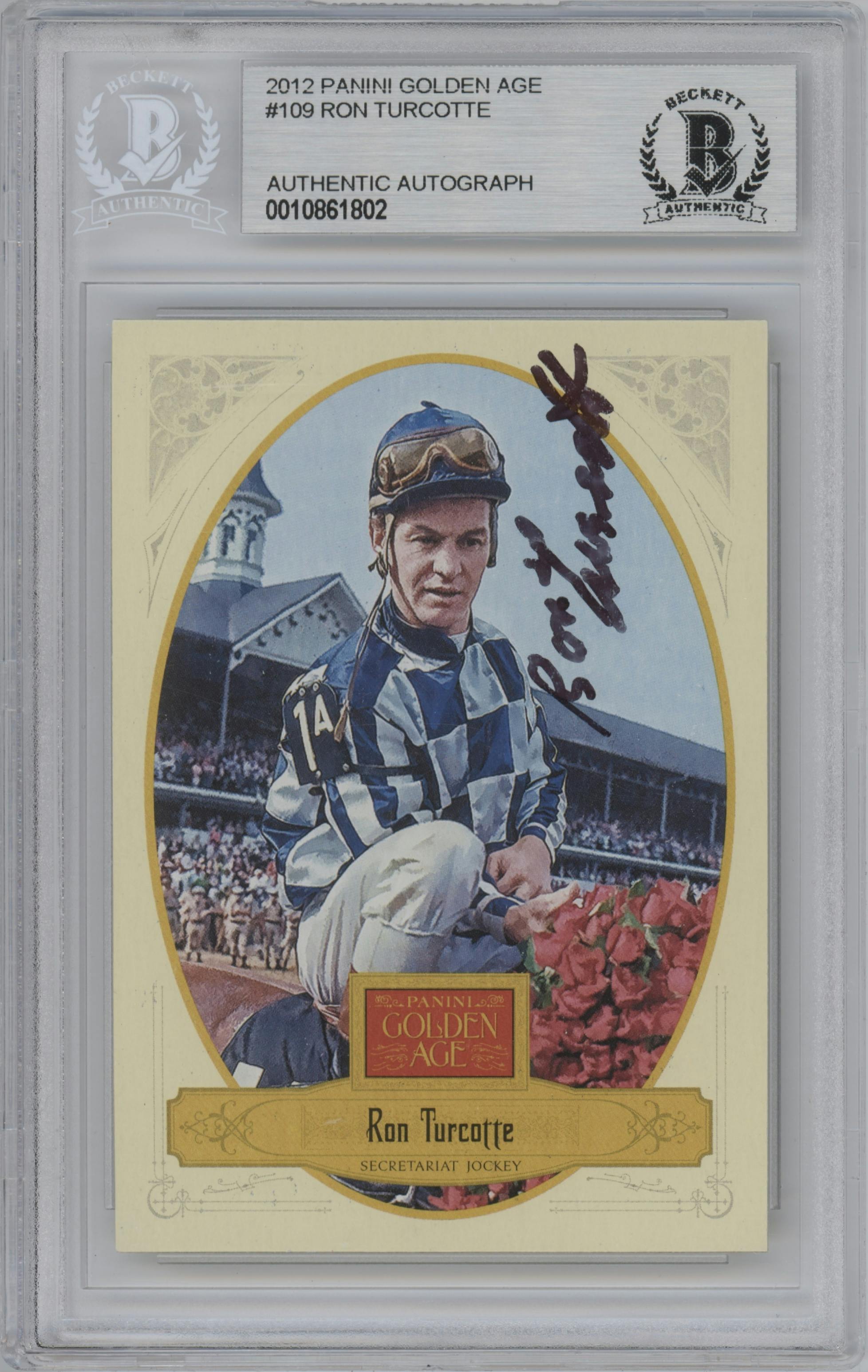 Ron Turcotte from the 2012 Panini Golden Age set graded by Beckett.