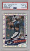 Jalen Hurts from the 2020 Panini Donruss set graded by PSA and given an overall grade of 10.