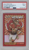 Patrick Mahomes II from the 2021 Panini Prestige set featuring a Xtra Points Red parallel graded by PSA and given an overall grade of 9.