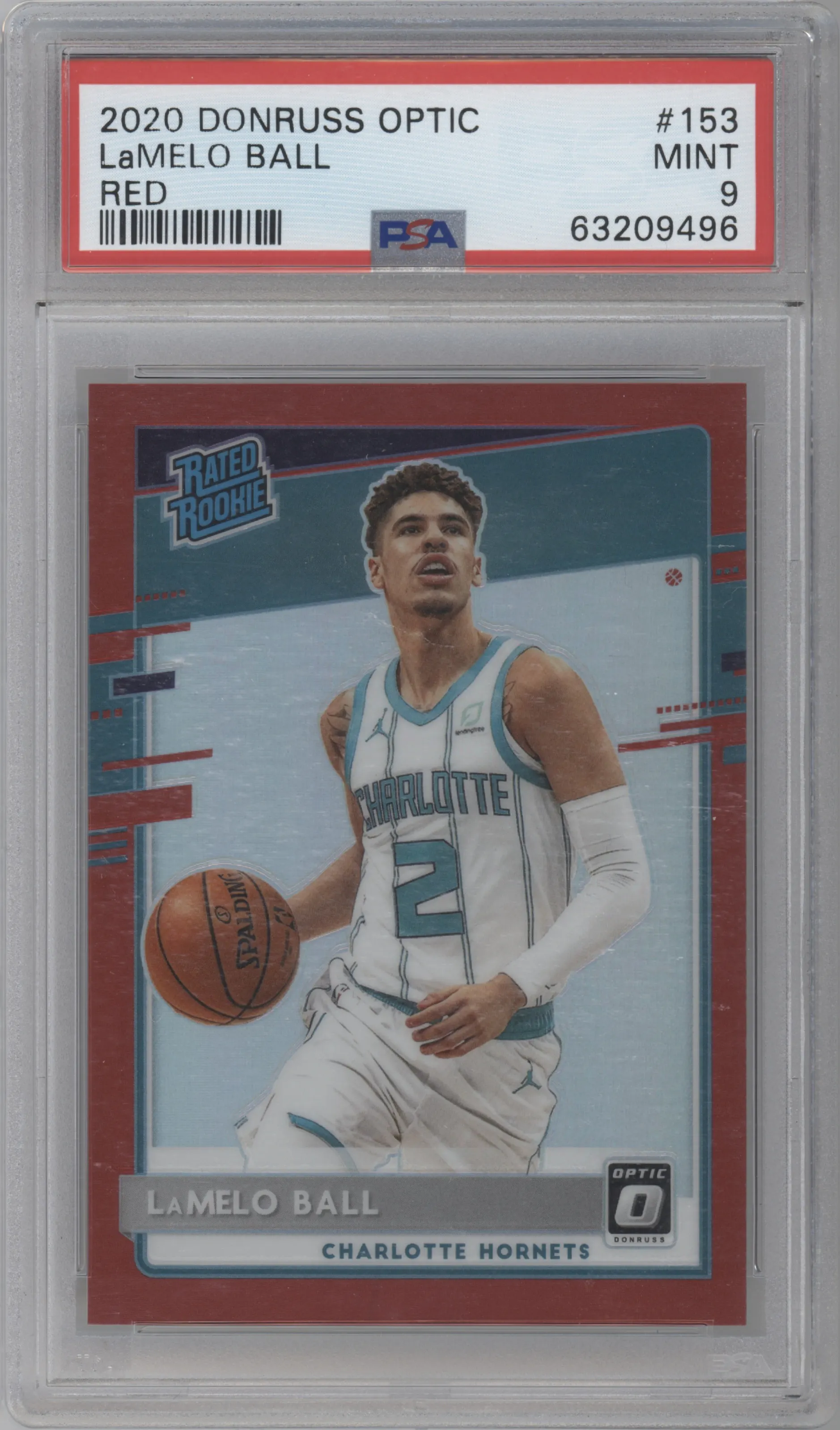 2020 Panini Donruss Optic Rated Rookie LaMelo Ball Red #153 PSA 9