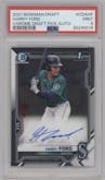 Harry Ford from the 2021 Bowman Draft set graded by PSA and given an overall grade of 9.