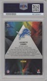 Jahmyr Gibbs from the 2023 Panini Prizm set featuring a Green Wave parallel graded by PSA and given an overall grade of 10.