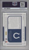 Jonathan Taylor from the 2020 Panini National Treasures set featuring a Prime parallel graded by PSA and given an overall grade of 8.