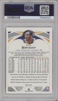 Kobe Bryant  from the 2004-05 Topps Chrome set featuring a Black Refractor parallel graded by PSA and given an overall grade of 9.