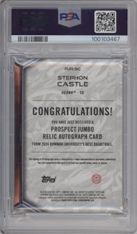 Stephon Castle from the 2023-24 Bowman Best University set graded by PSA and given an overall grade of 10.