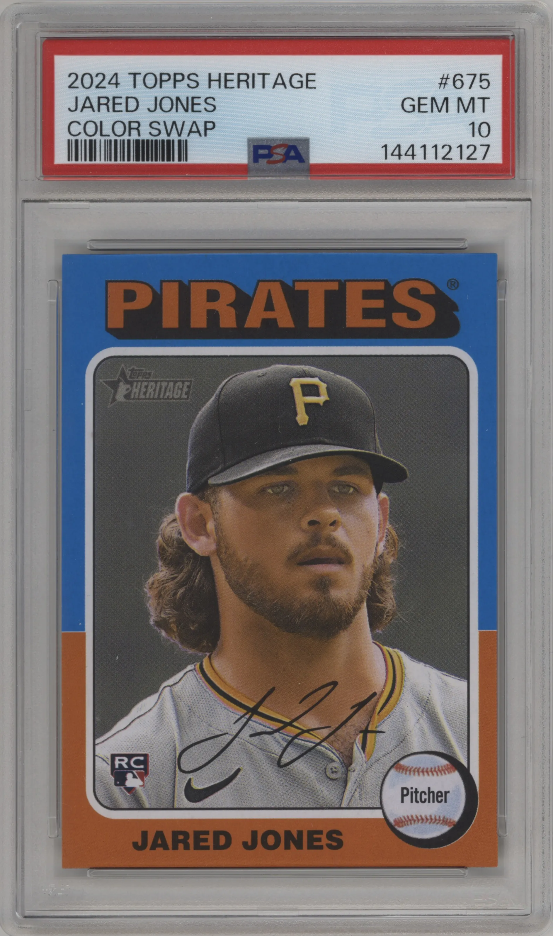 2024 Topps Heritage High Number Color Swap Var. Jared Jones PSA 10