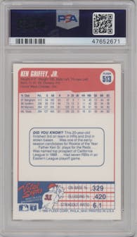 Ken Griffey Jr. from the 1990 Fleer  set graded by PSA and given an overall grade of 10.