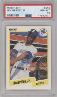Ken Griffey Jr. from the 1990 Fleer  set graded by PSA and given an overall grade of 10.