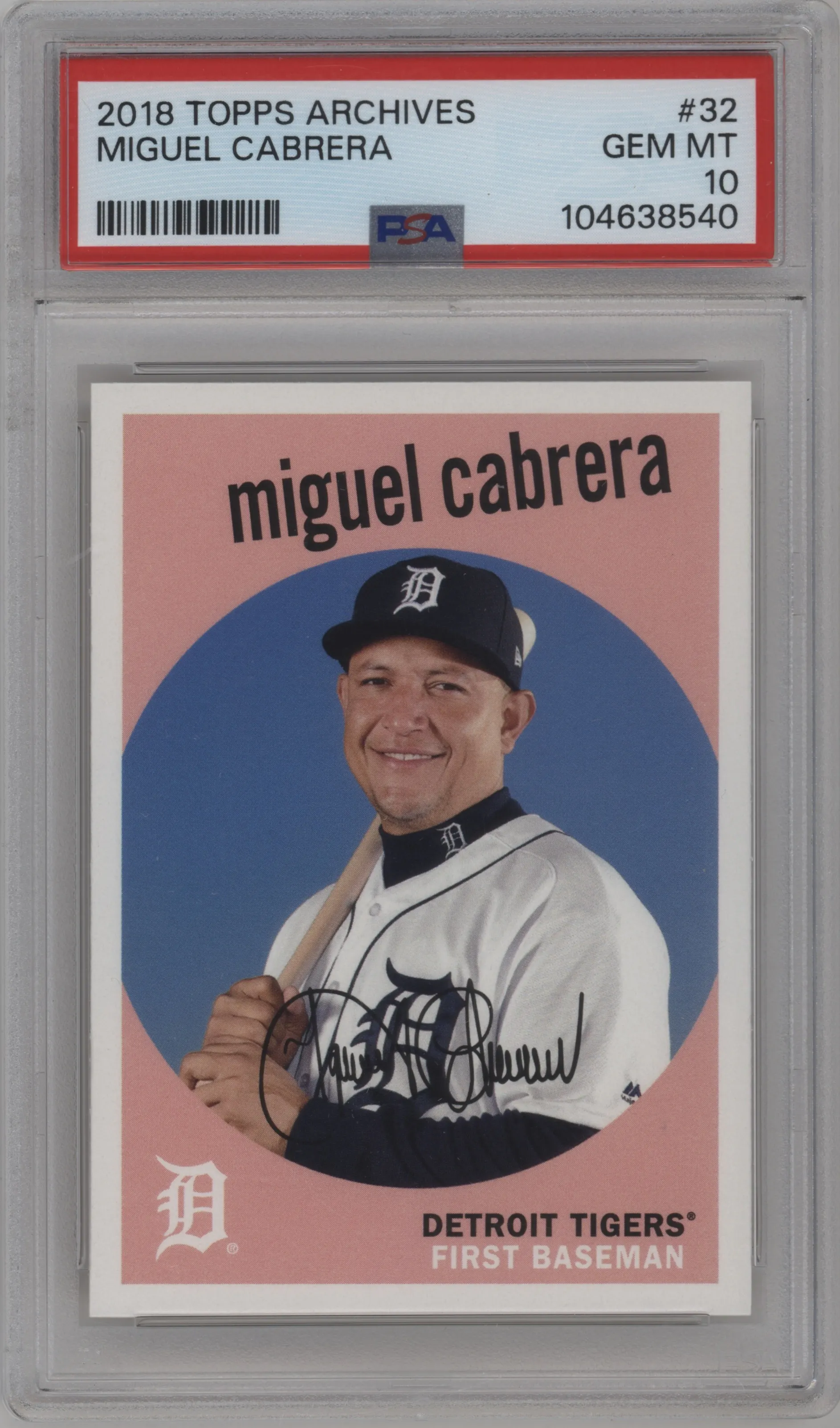 2018 Topps Archives 1959 Topps Miguel Cabrera #32 PSA 10