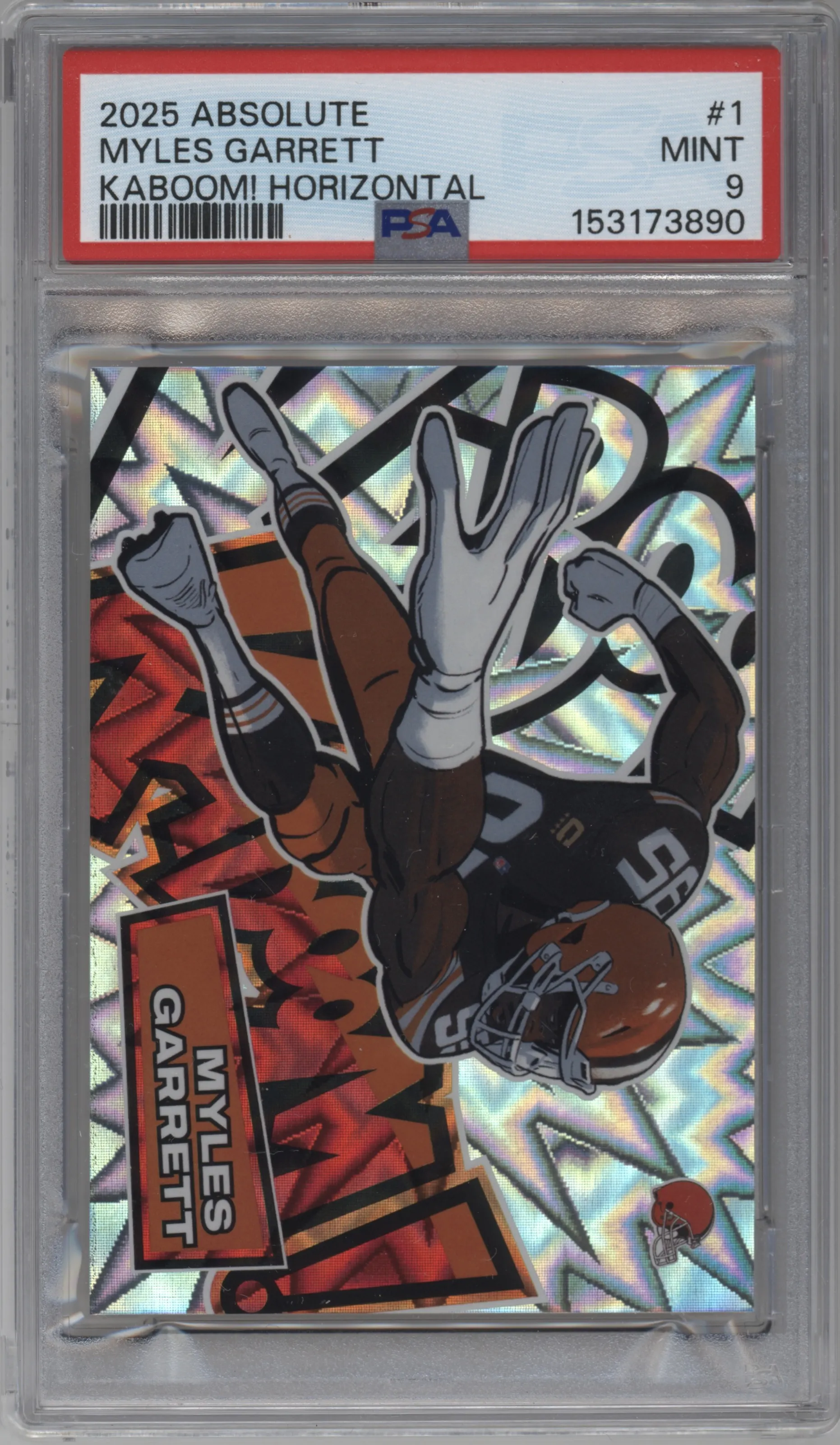 2025 Panini Absolute Kaboom Horizontal Myles Garrett #1 PSA 9