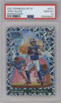 Josh Allen from the 2021 Panini Donruss Optic set graded by PSA and given an overall grade of 10.