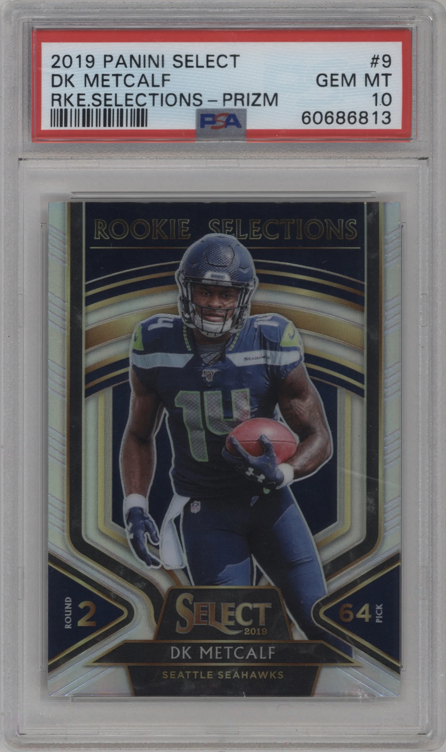 2019 Panini Select Rookie Selections DK Metcalf Prizm #9 PSA 10