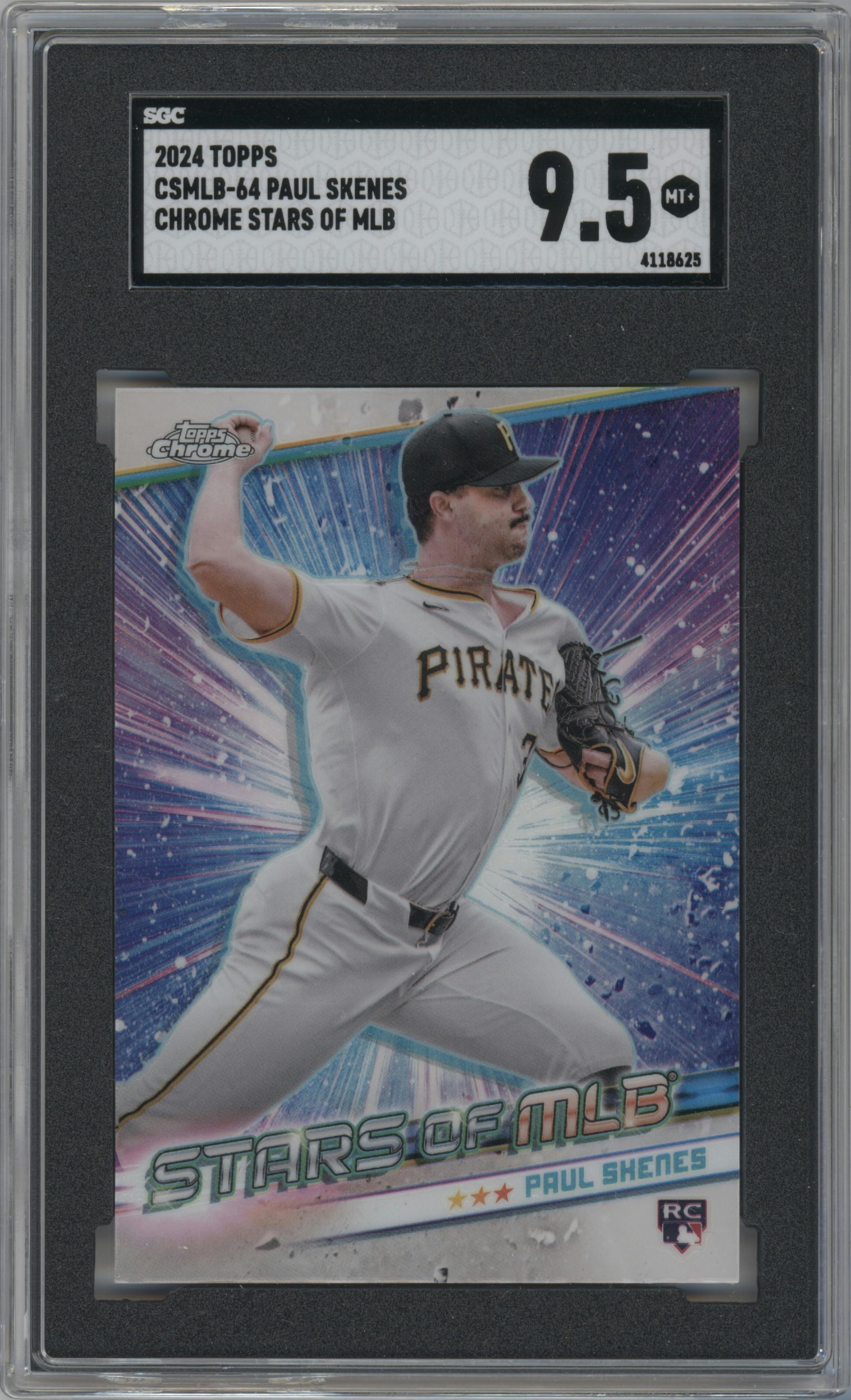 Paul Skenes from the 2024 Topps Update set graded by SGC and given an overall grade of 9.5.