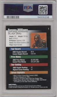 Serena Williams from the 2003 Netpro  set graded by PSA and given an overall grade of 9.