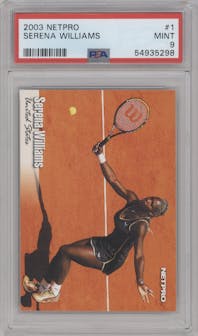 Serena Williams from the 2003 Netpro  set graded by PSA and given an overall grade of 9.