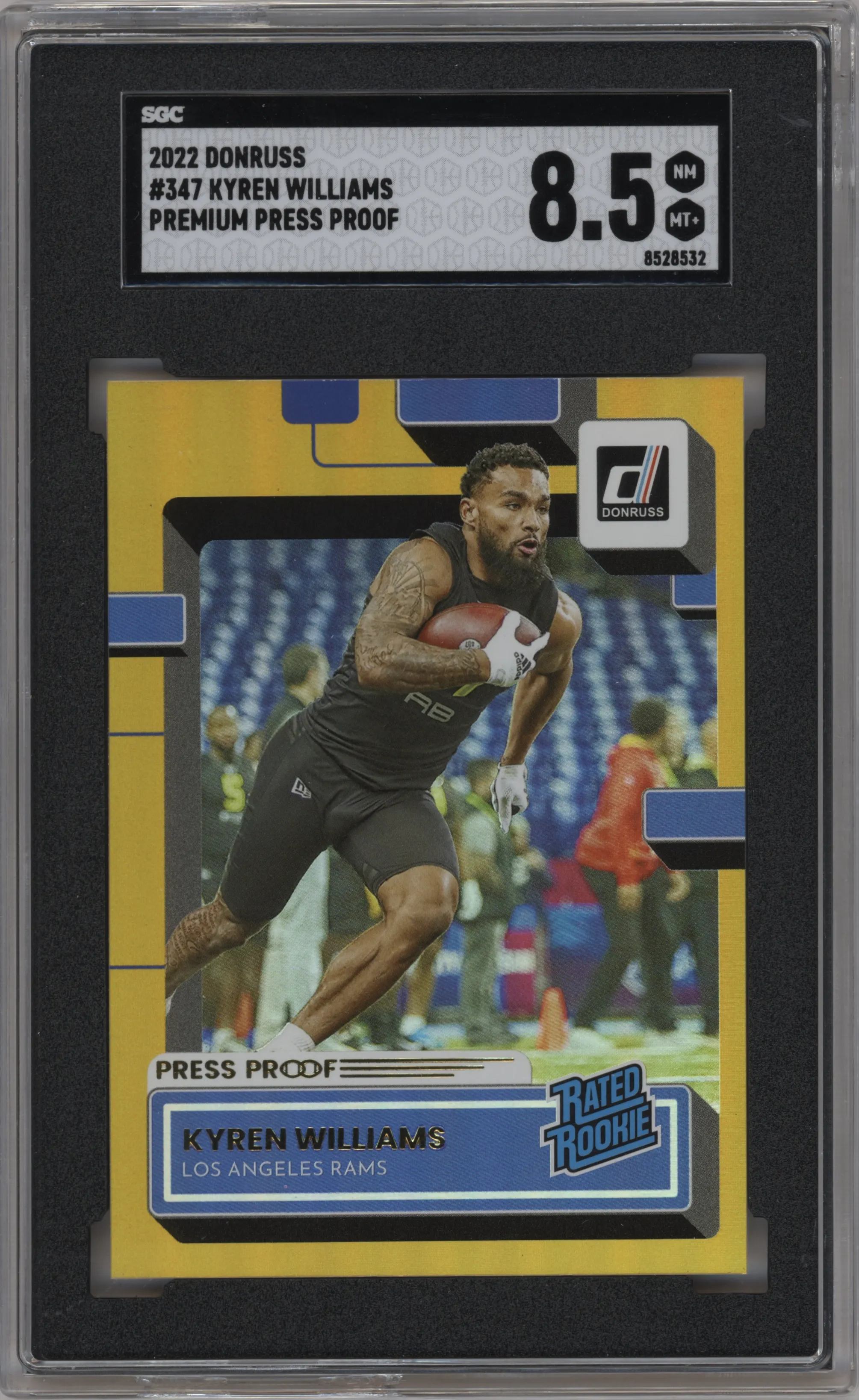 2022 Panini Donruss Rated Rookie Kyren Williams Press Proof Premium #347 SGC 8.5