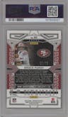 Brock Purdy from the 2023 Panini Obsidian set featuring a Electric Etch Purple parallel graded by PSA and given an overall grade of 10.