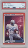 Barry Sanders from the 1990 Score set graded by PSA and given an overall grade of 9.