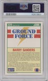 Barry Sanders from the 1990 Score set graded by PSA and given an overall grade of 9.