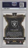 Josh Jacobs from the 2019 Panini Select  set featuring a White Prizm parallel graded by PSA and given an overall grade of 10.