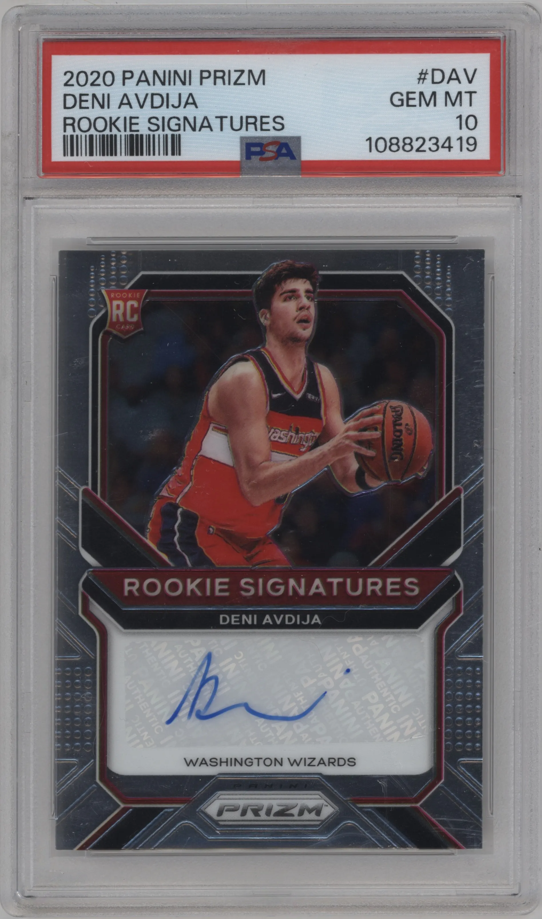 2020 Panini Prizm Rke.Sig. Deni Avdija #RS-DAV PSA 10