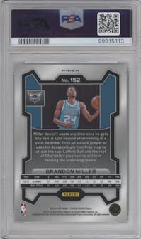 Brandon Miller from the 2023-24 Panini Prizm set featuring a Red Ice parallel graded by PSA and given an overall grade of 10.