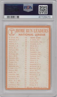 Hank Aaron / Willie McCovey / Willie Mays / Orlando Cepeda from the 1964 Topps set graded by PSA and given an overall grade of 5.