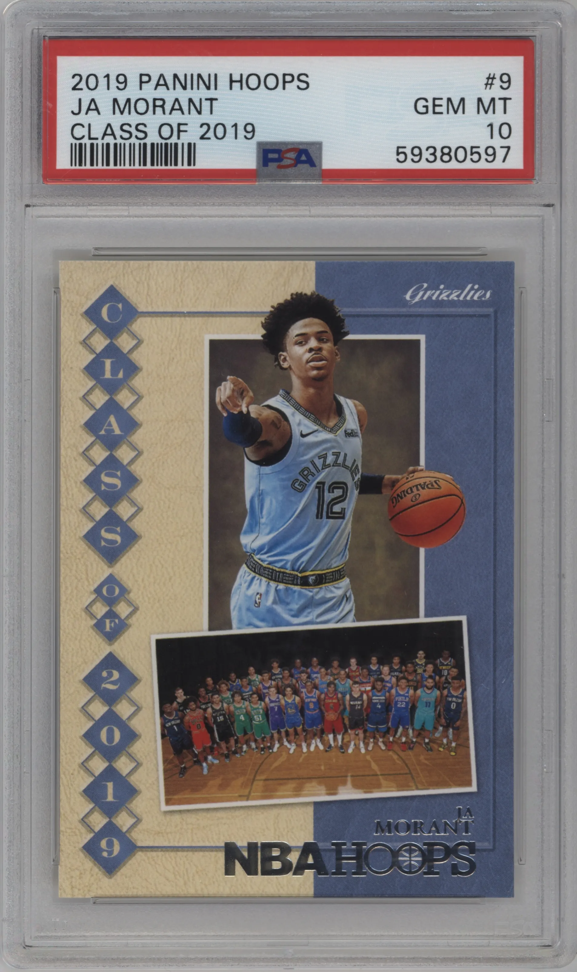 2019 Panini NBA Hoops Class of 2019 Ja Morant #9 PSA 10