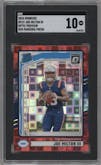 Joe Milton III  from the 2024 Donruss set featuring a Red Pandora parallel graded by SGC and given an overall grade of 10.