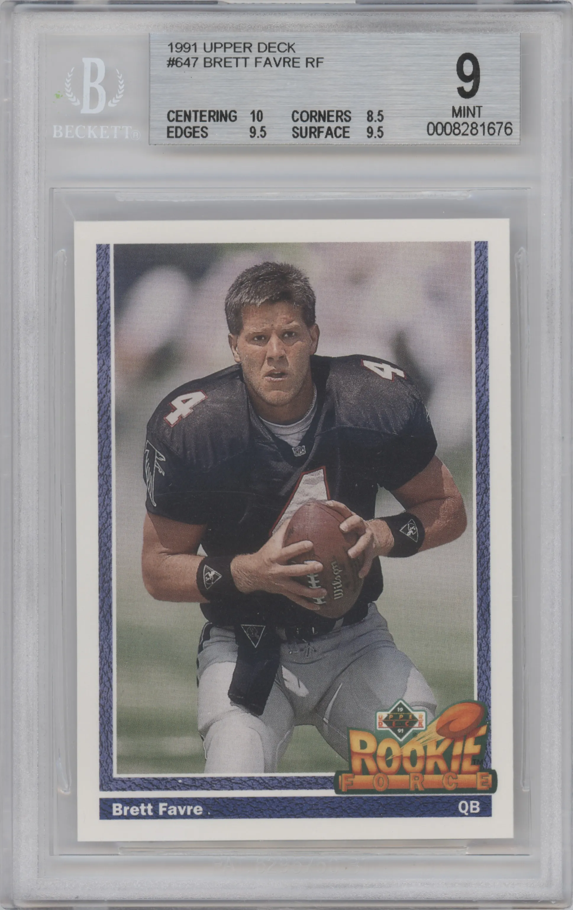 1991 Upper Deck Brett Favre #647 BGS 9