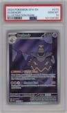 Dusknoir from the 2024 Pokemon SV set graded by PSA and given an overall grade of 10.