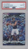 Caleb Williams from the 2024 Panini Prizm set featuring a No Huddle parallel graded by PSA and given an overall grade of 10.