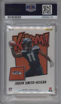 Jaxon Smith-Njigba from the 2023 Panini Absolute set graded by PSA and given an overall grade of 10.