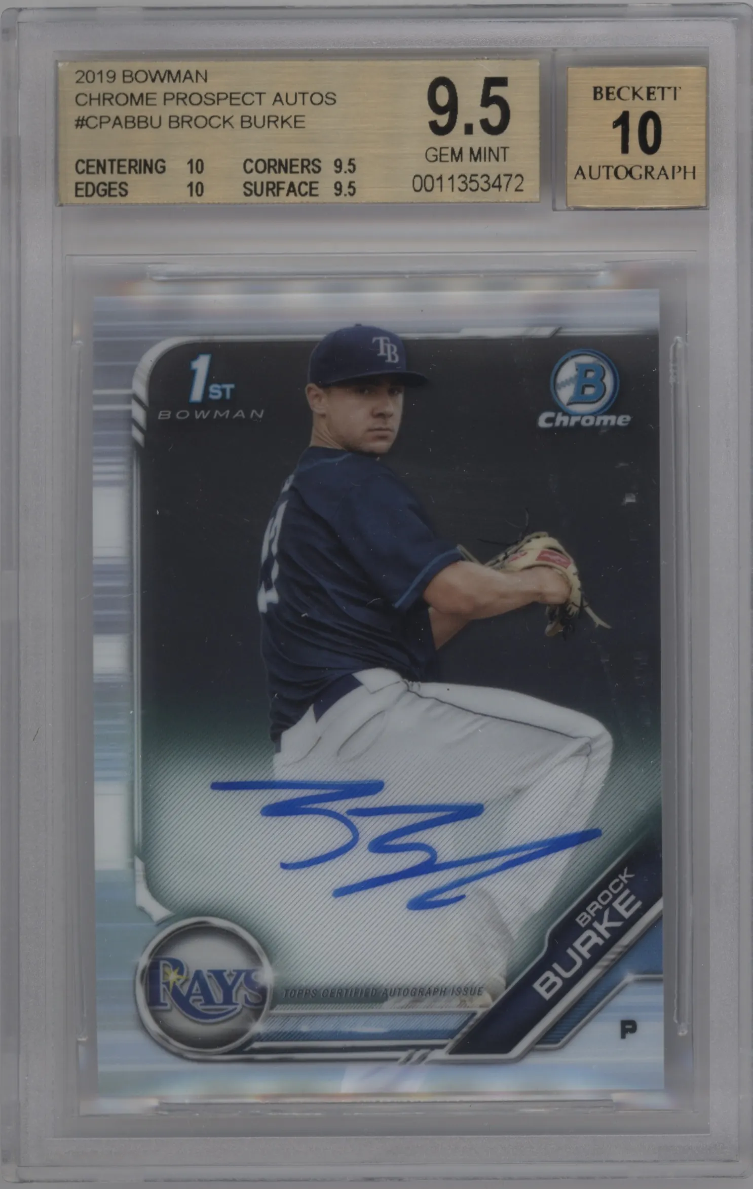 2019 Bowman Chr.Pros.Auto Brock Burke #CPA-BBU BGS 9.5