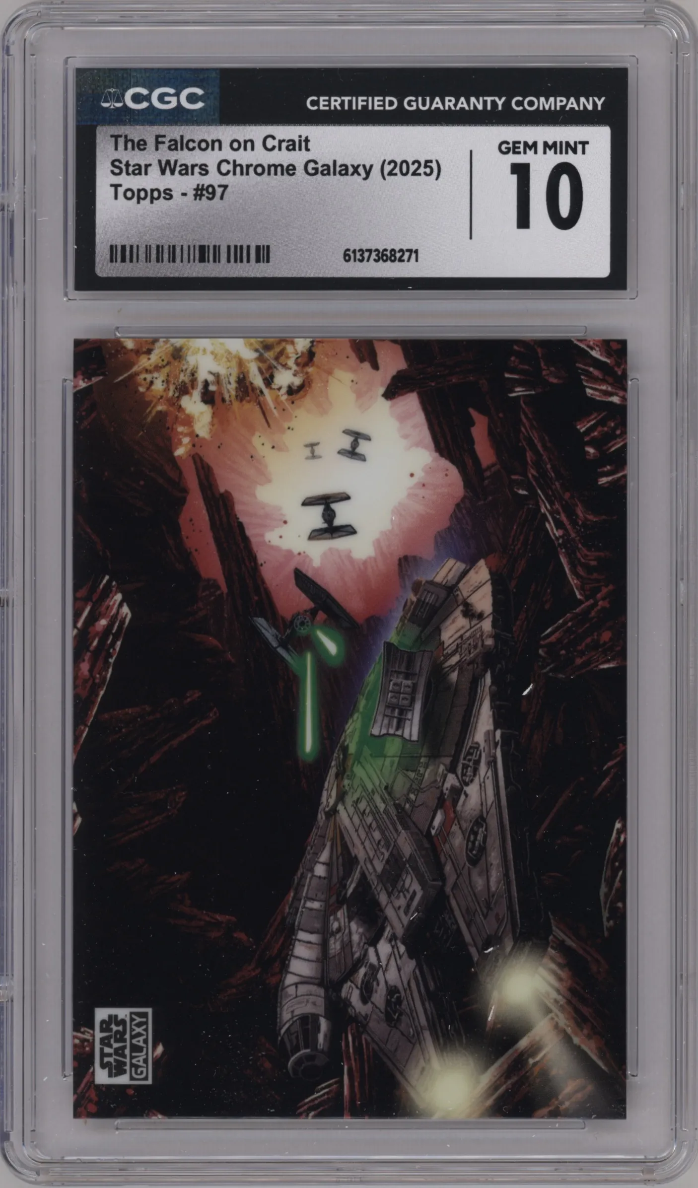 2025 Topps Chrome Star Wars Galaxy The Falcon On Crait CGC 10