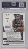 Tim Duncan from the 2014-15 Panini Prizm set featuring a Yellow & Red Mosaic parallel graded by PSA and given an overall grade of 10.
