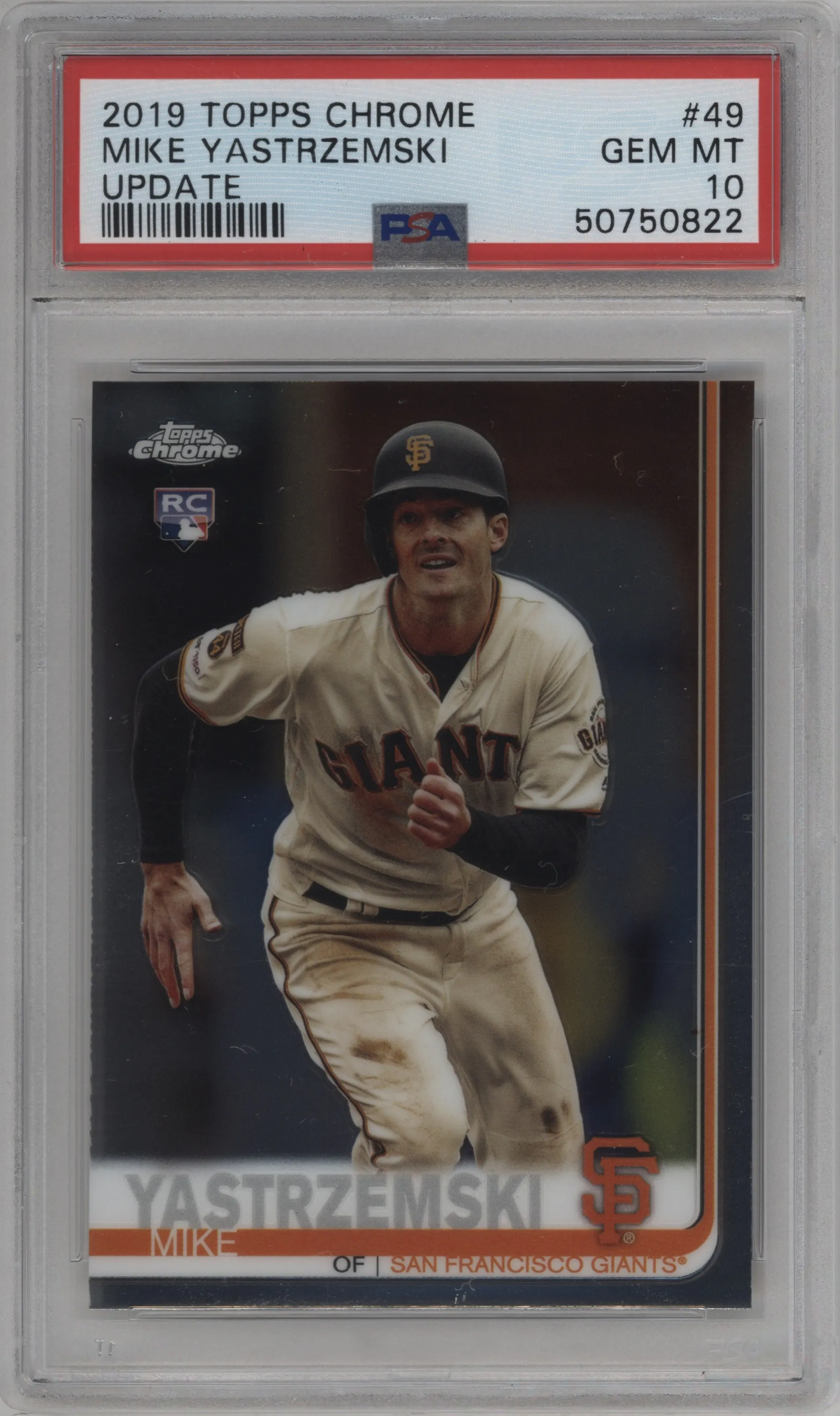 2019 Topps Chrome Update Mike Yastrzemski #49 PSA 10
