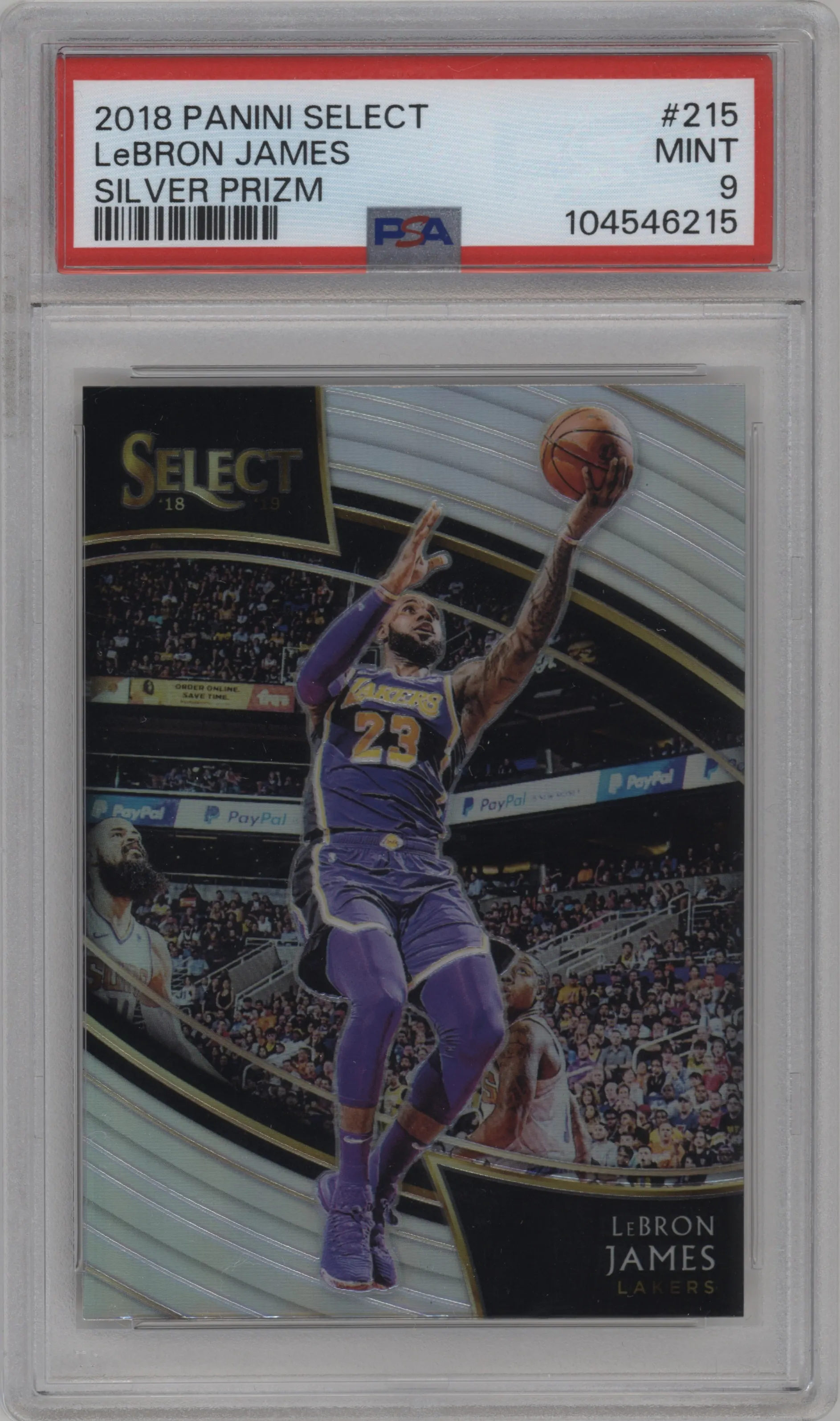 2018 Panini Select Courtside LeBron James Silver Prizm PSA 9