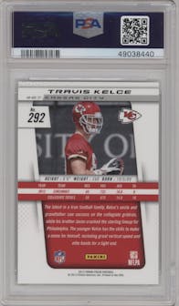 Travis Kelce from the 2013 Panini Prizm set graded by PSA and given an overall grade of 10.