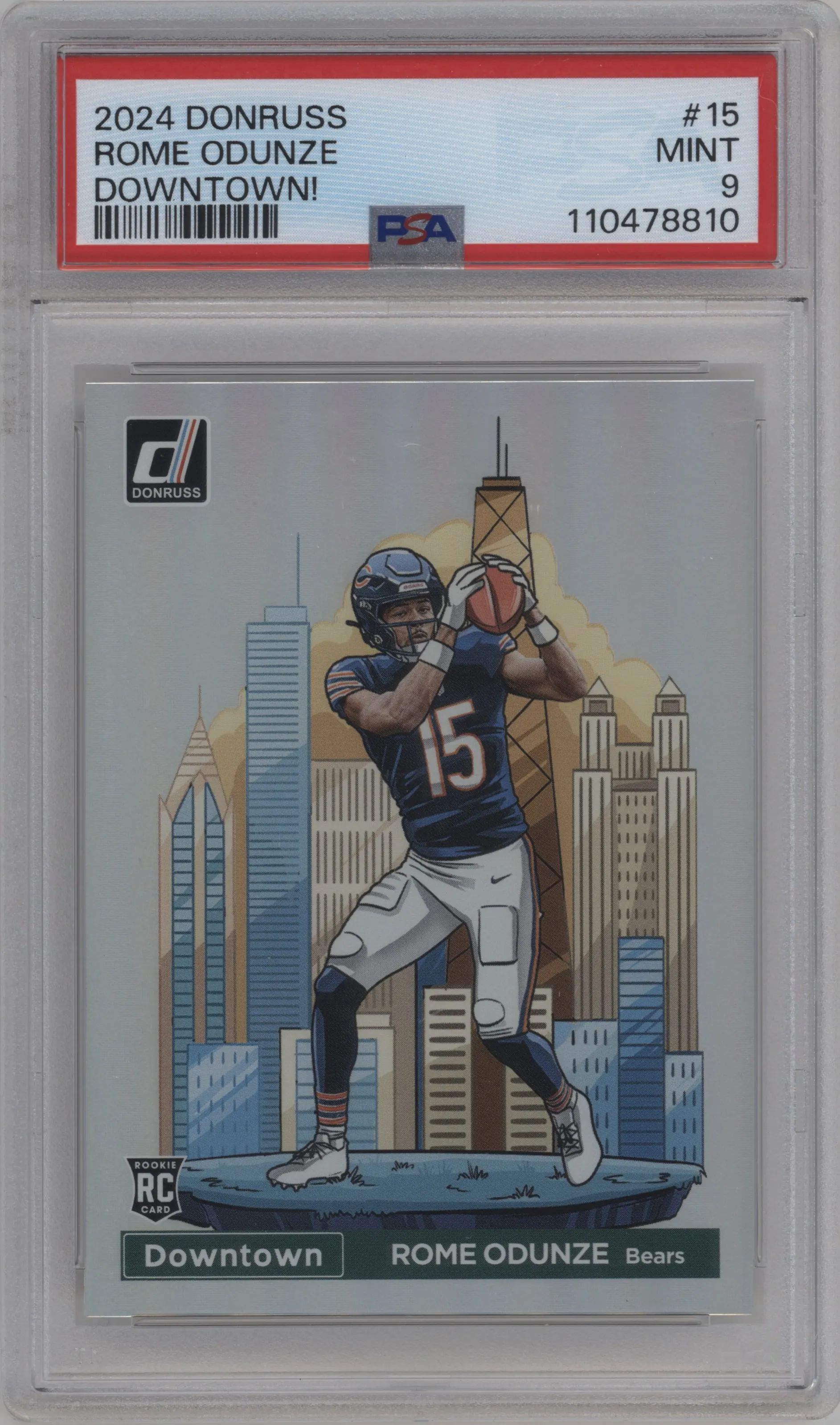 2024 Donruss Downtown Rome Odunze #15 PSA 9
