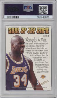 Shaquille O'Neal from the 1998-99 Skybox Premium set graded by PSA and given an overall grade of 8.