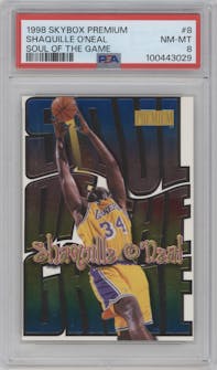 Shaquille O'Neal from the 1998-99 Skybox Premium set graded by PSA and given an overall grade of 8.