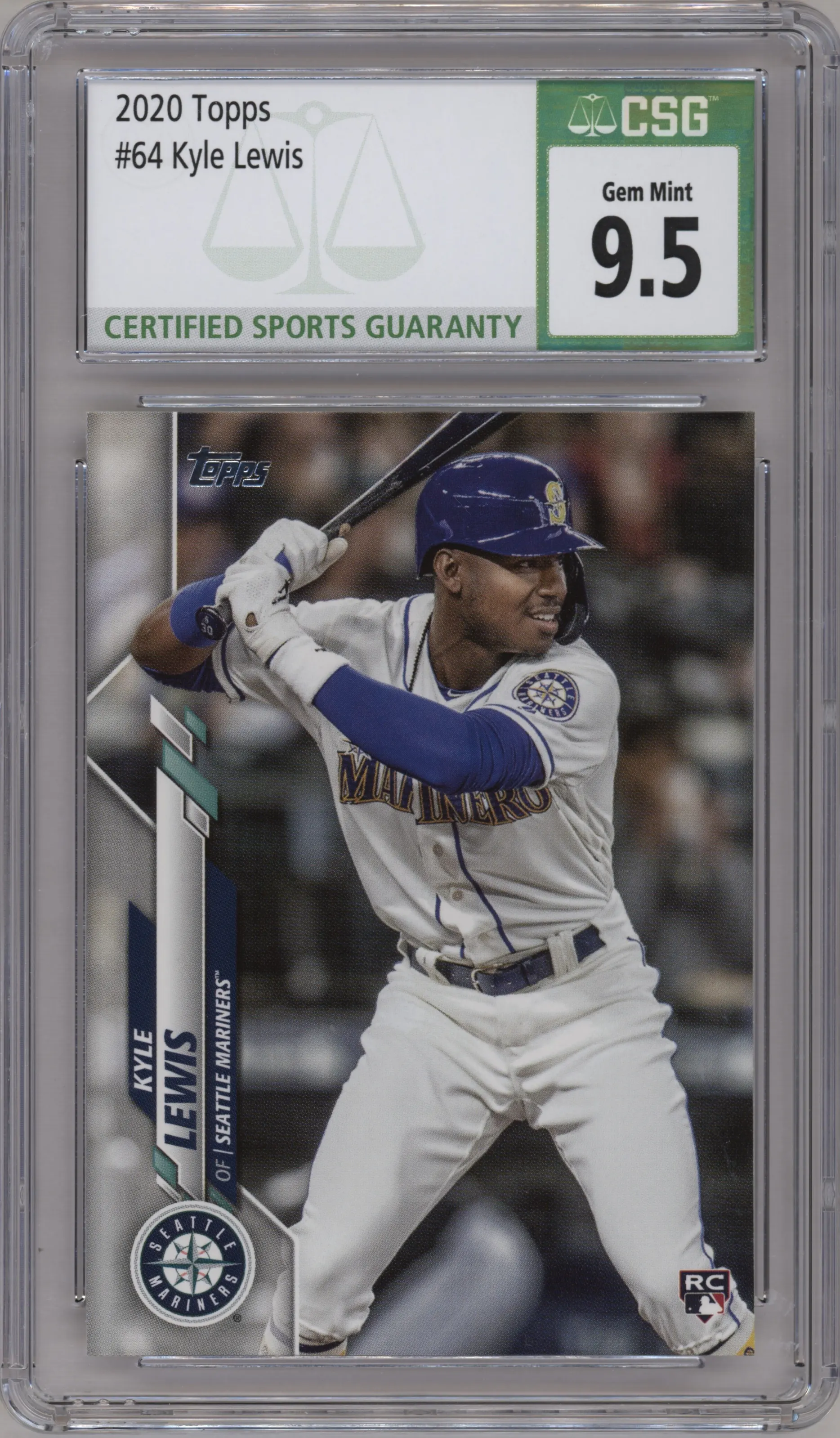 2020 Topps Series 1 Kyle Lewis CGC 9.5