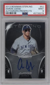 Aaron Judge from the 2013 Bowman Sterling set graded by PSA and given an overall grade of 9.