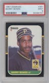 Barry Bonds from the 1987 Donruss set graded by PSA and given an overall grade of 9.