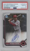 Ricardo Cabrera from the 2022 Bowman Chrome set graded by PSA and given an overall grade of 10.